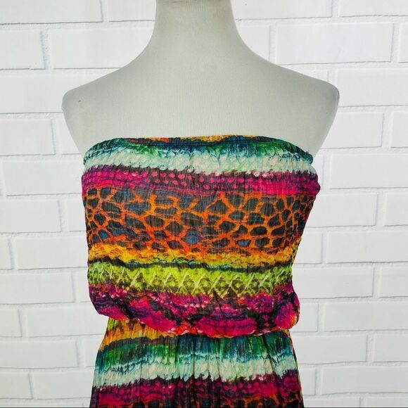 10/$25🦋 Marquis Multicolor Hi-Lo Tube Dress - Size Large - Picture 2 of 14